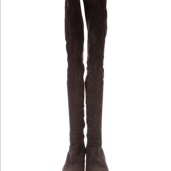 Authentic Prada Suede Brown Over the Knee Boots - Picture 5 of 11